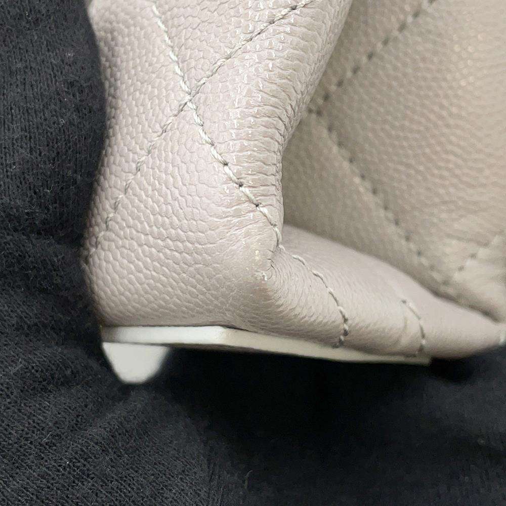 CHANEL Matelasse WChainShoulder Bag GrayAS2711 Caviar Leather
