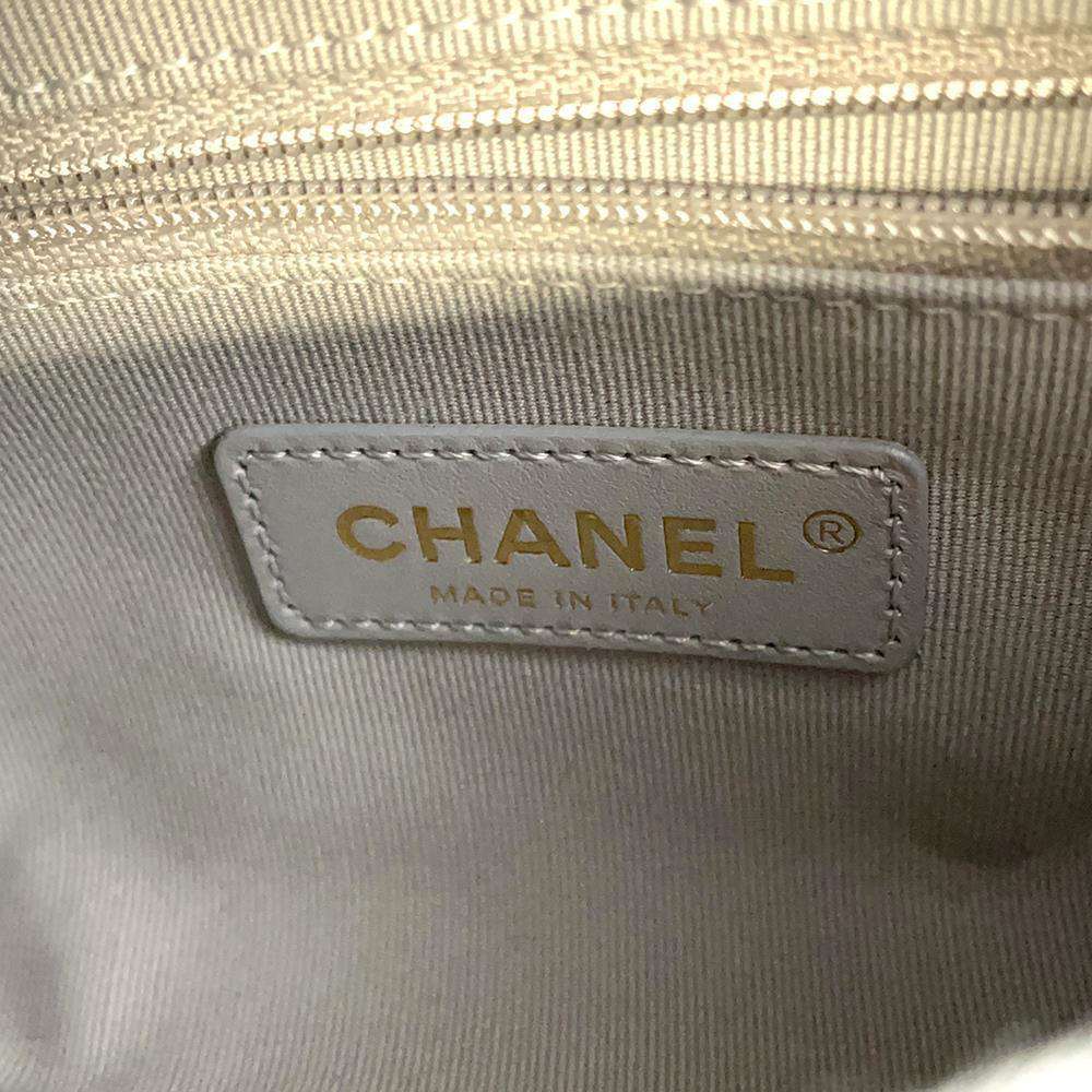 CHANEL Matelasse WChainShoulder Bag GrayAS2711 Caviar Leather