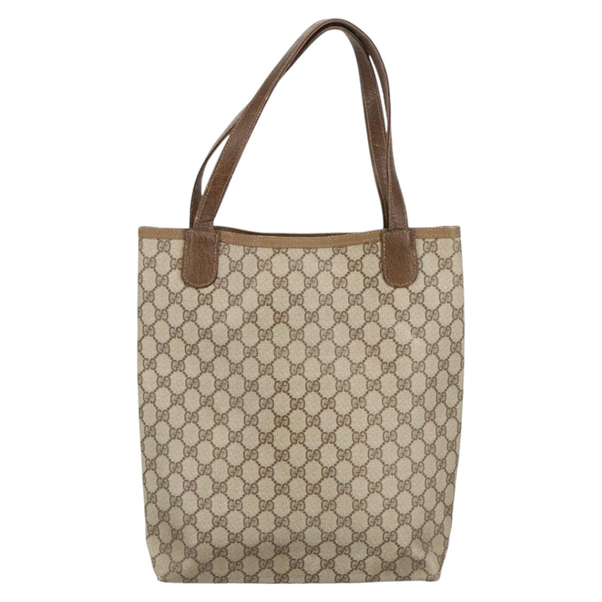 GUCCI GG Supreme Tote Bag PVC Leather Beige Gold 39 02 003 100684