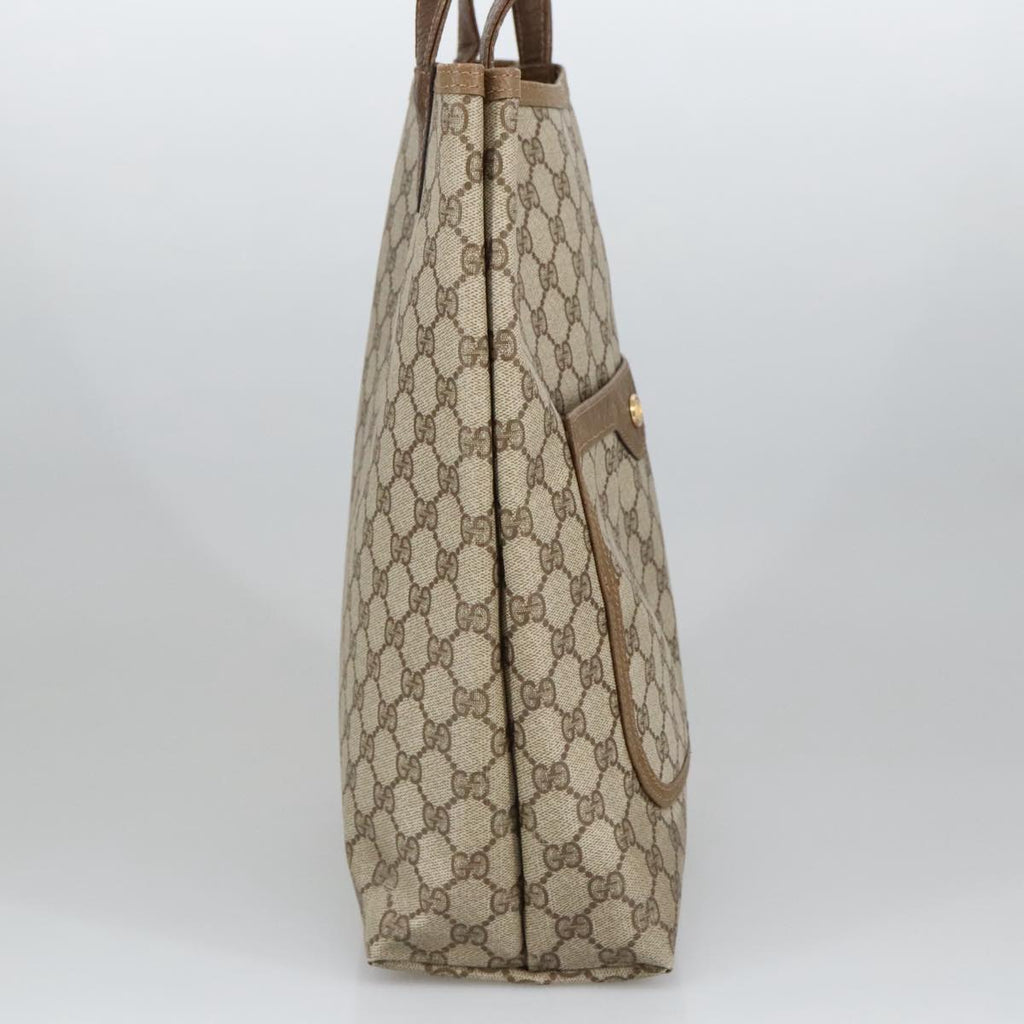 GUCCI GG Supreme Tote Bag PVC Leather Beige Gold 39 02 003 100684