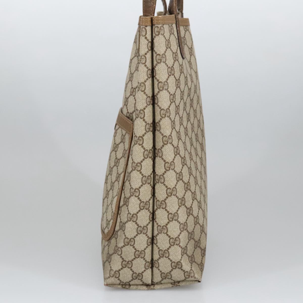 GUCCI GG Supreme Tote Bag PVC Leather Beige Gold 39 02 003 100684