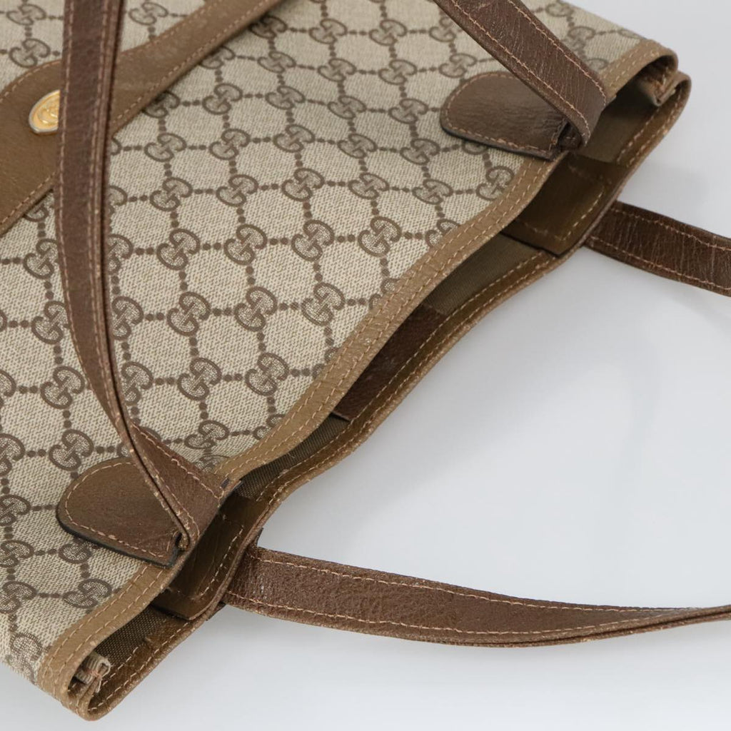 GUCCI GG Supreme Tote Bag PVC Leather Beige Gold 39 02 003 100684