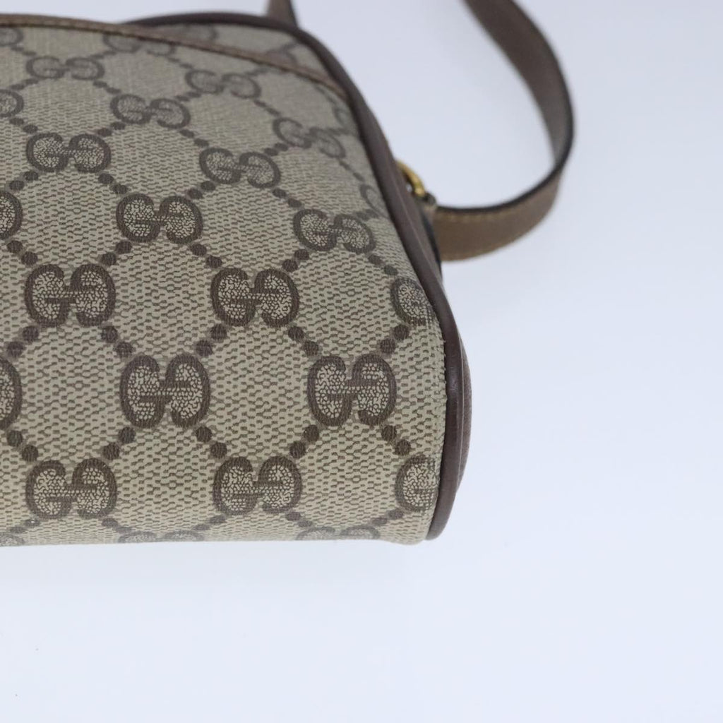 GUCCI GG Supreme Web Sherry Line Shoulder Bag PVC Beige Gold 100686