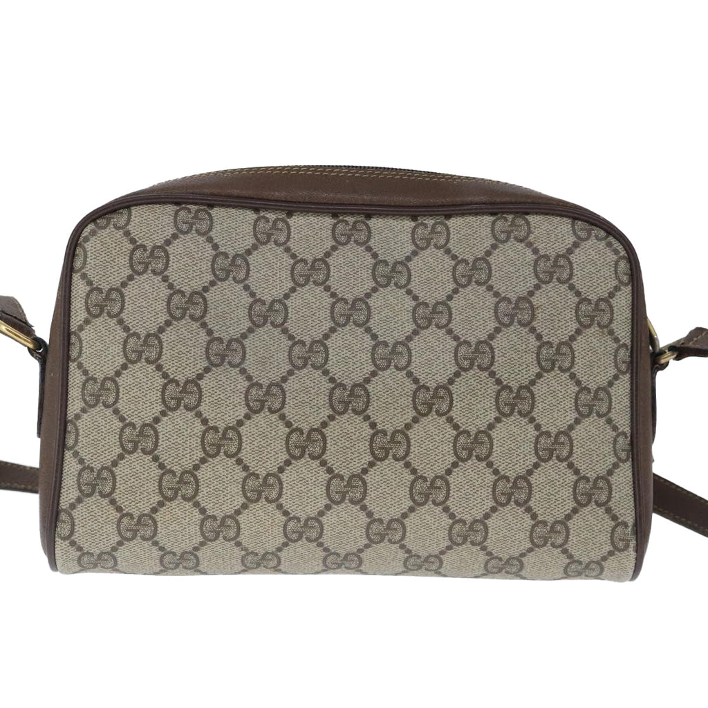 GUCCI GG Supreme Web Sherry Line Shoulder Bag PVC Beige Gold 100686