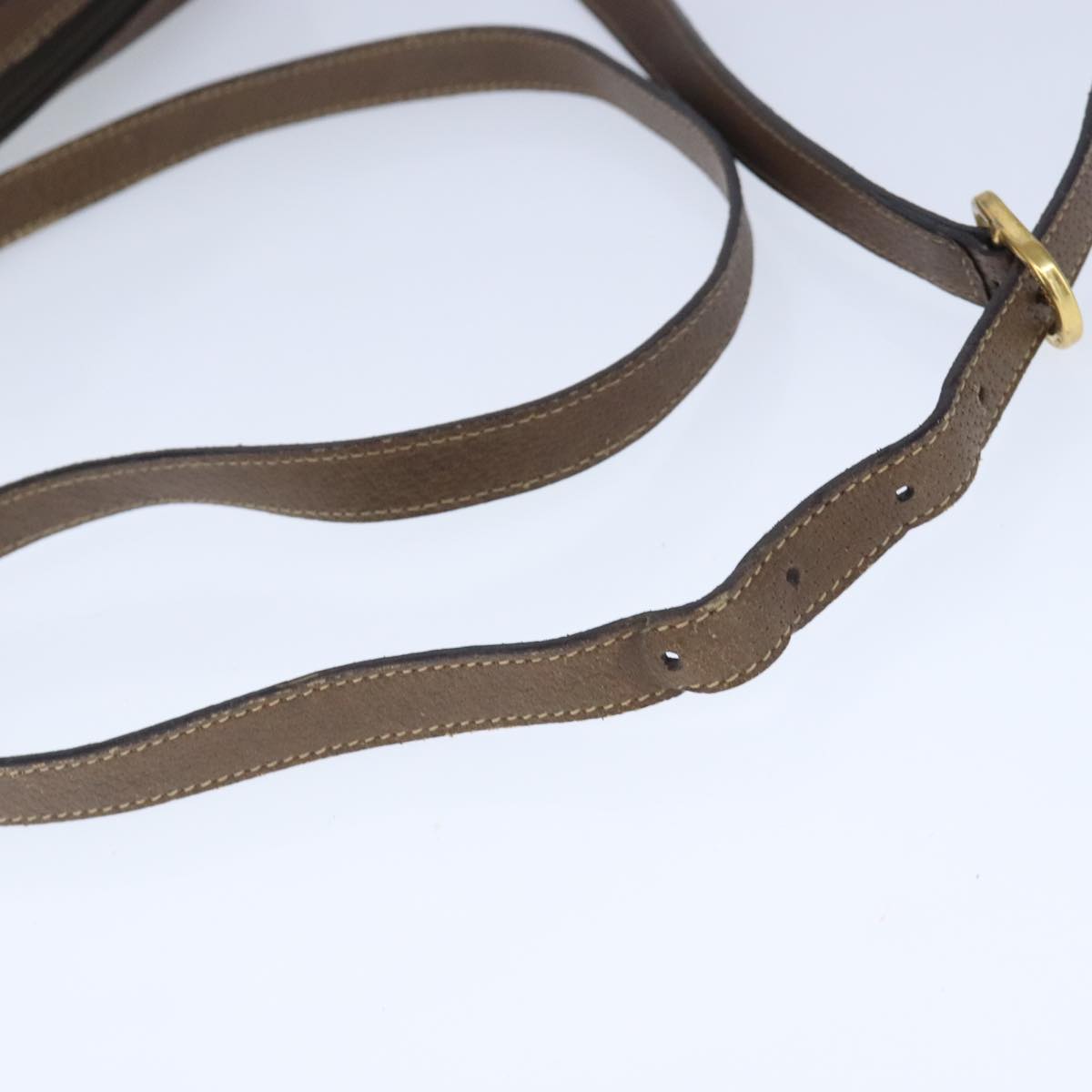 GUCCI GG Supreme Web Sherry Line Shoulder Bag PVC Beige Gold 100686