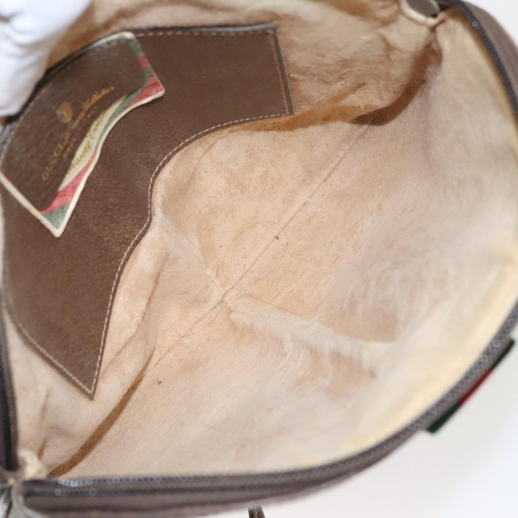 GUCCI GG Supreme Web Sherry Line Shoulder Bag PVC Beige 904 02 047 100689