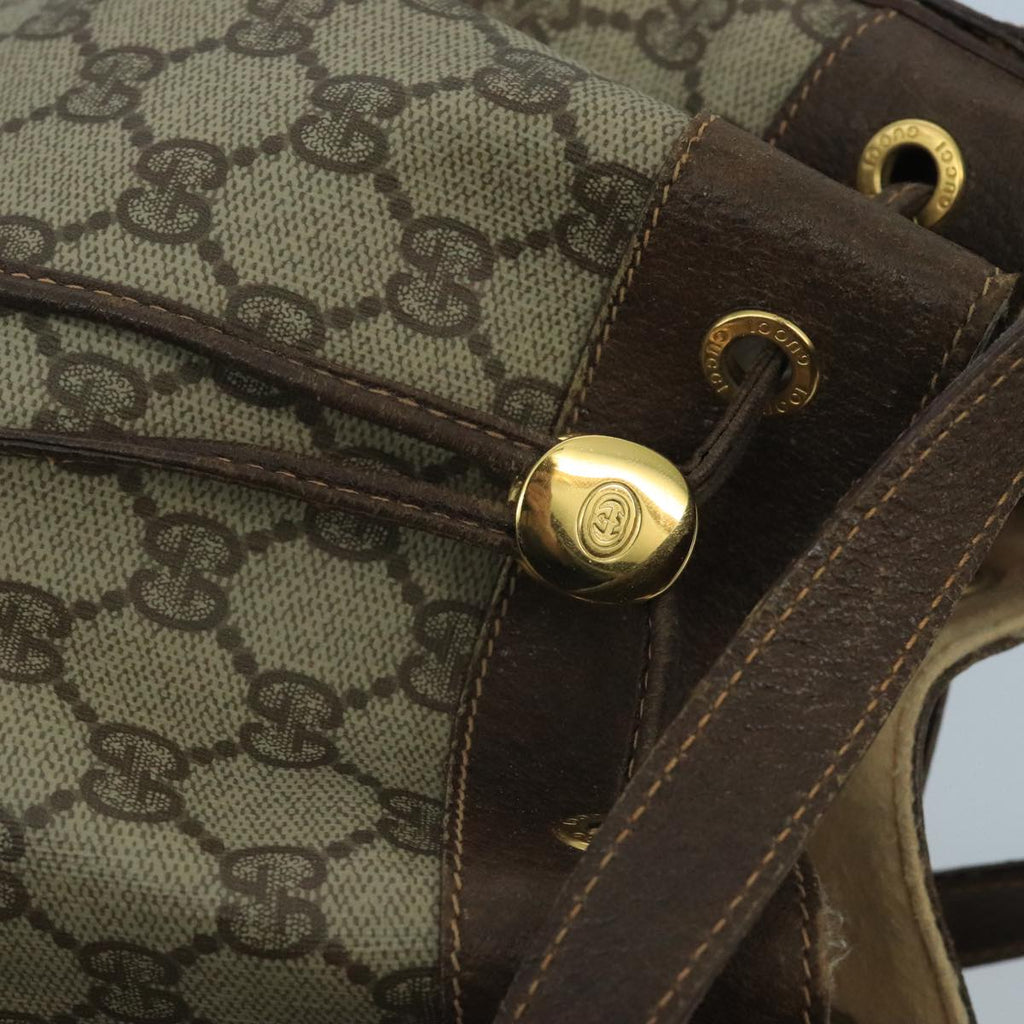 GUCCI GG Supreme Web Sherry Line Shoulder Bag PVC Beige Gold 100691