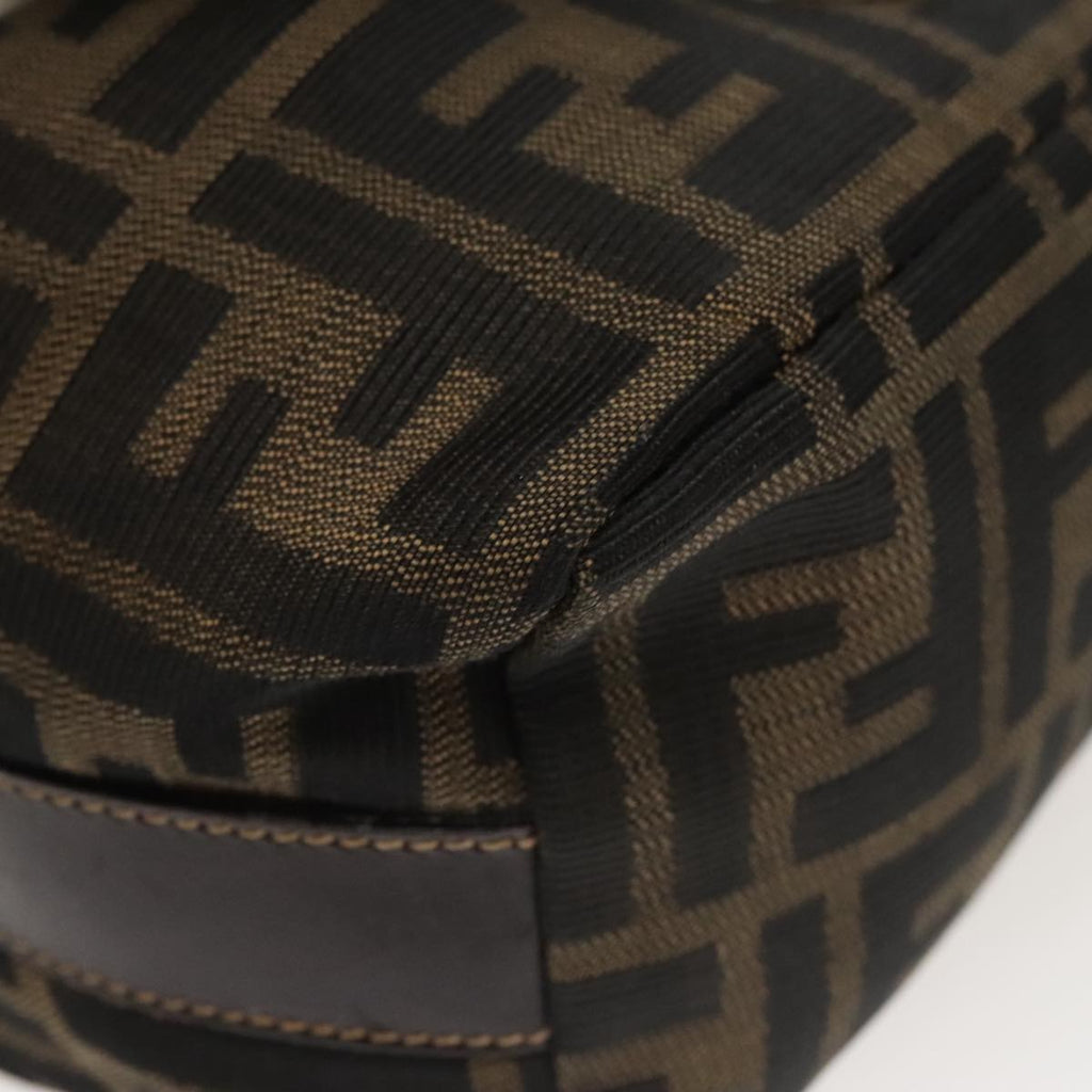 FENDI Zucca Canvas Vanity Pouch Brown Black gold 100694