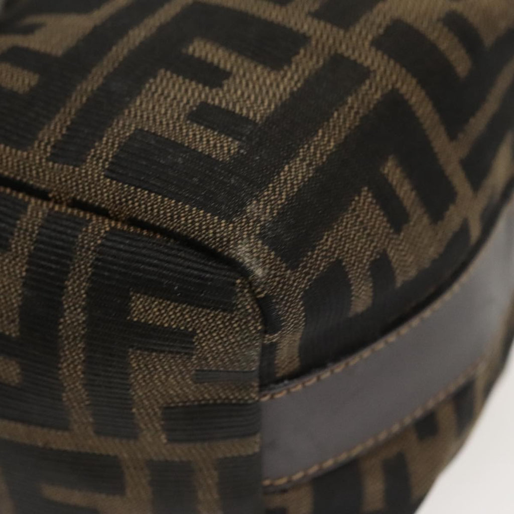 FENDI Zucca Canvas Vanity Pouch Brown Black gold 100694