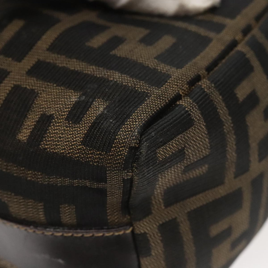 FENDI Zucca Canvas Vanity Pouch Brown Black gold 100694