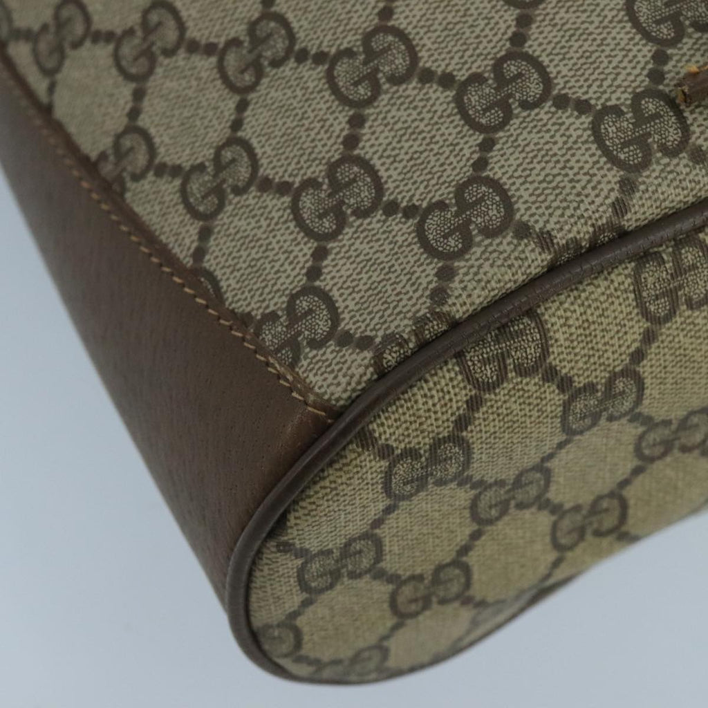 GUCCI GG Supreme Web Sherry Line Shoulder Bag PVC Beige Gold 100695