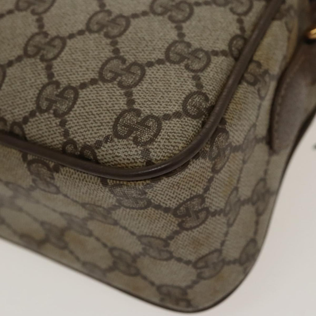 GUCCI GG Supreme Web Sherry Line Shoulder Bag PVC Beige 93 02 049 100696