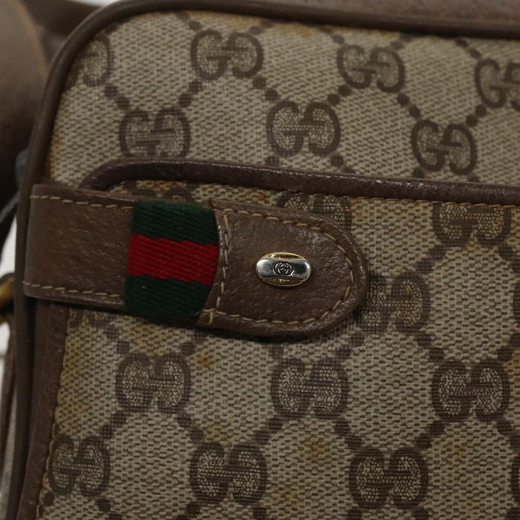 GUCCI GG Supreme Web Sherry Line Shoulder Bag PVC Beige 93 02 049 100696