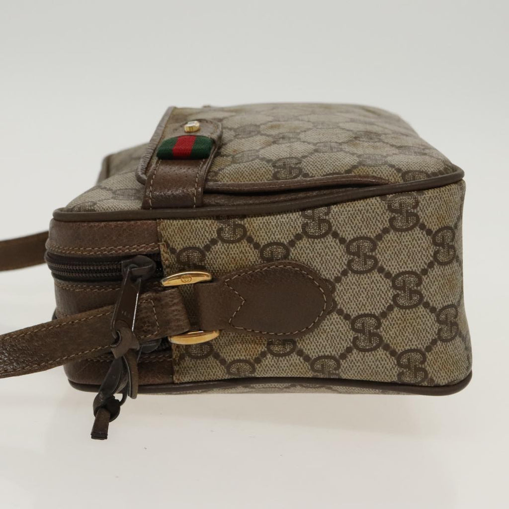 GUCCI GG Supreme Web Sherry Line Shoulder Bag PVC Beige 93 02 049 100696