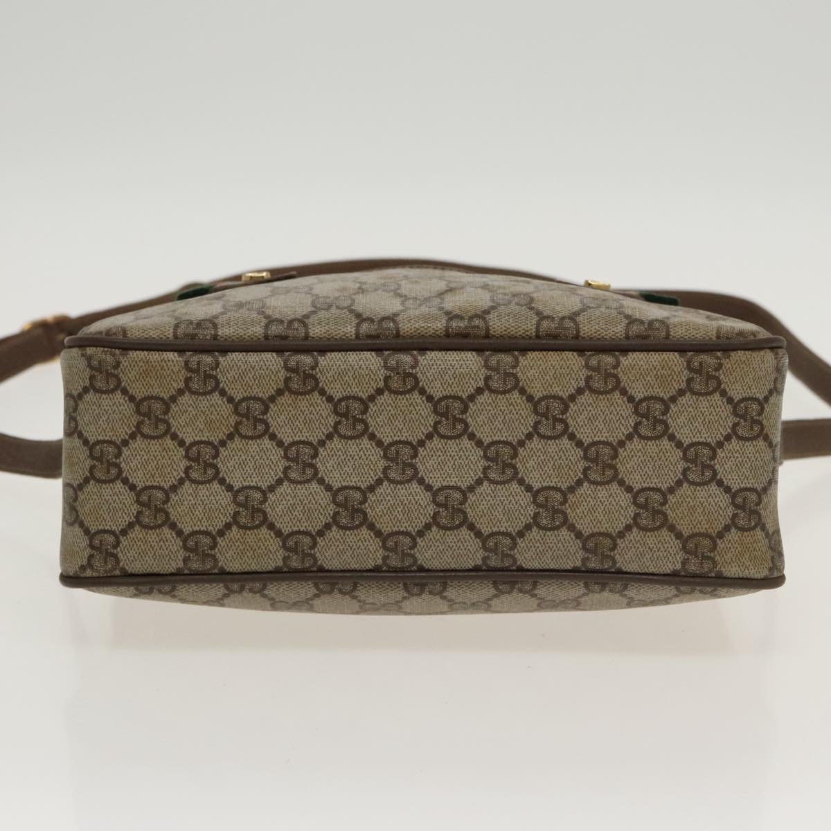 GUCCI GG Supreme Web Sherry Line Shoulder Bag PVC Beige 93 02 049 100696