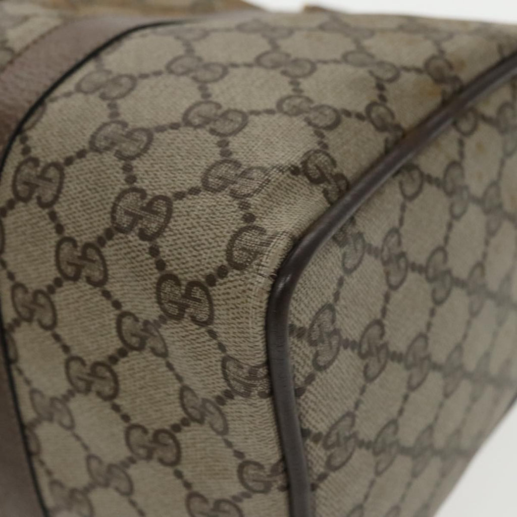 GUCCI GG Supreme Web Sherry Line Hand Bag PVC Beige Red 39 02 007 100697