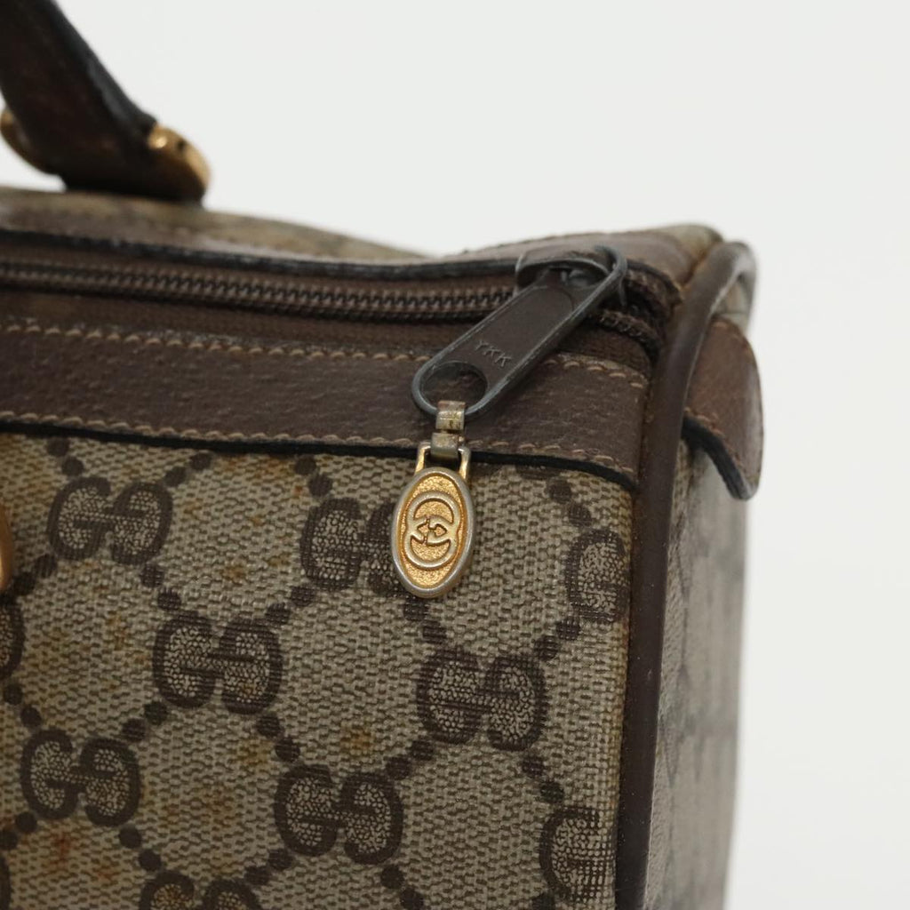 GUCCI GG Supreme Web Sherry Line Hand Bag PVC Beige Red 39 02 007 100697