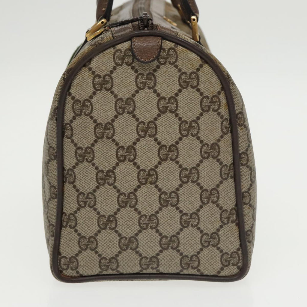 GUCCI GG Supreme Web Sherry Line Hand Bag PVC Beige Red 39 02 007 100697