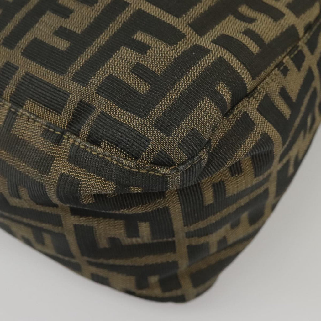 FENDI Zucca Canvas Mamma Baguette Shoulder Bag Brown Black 100706