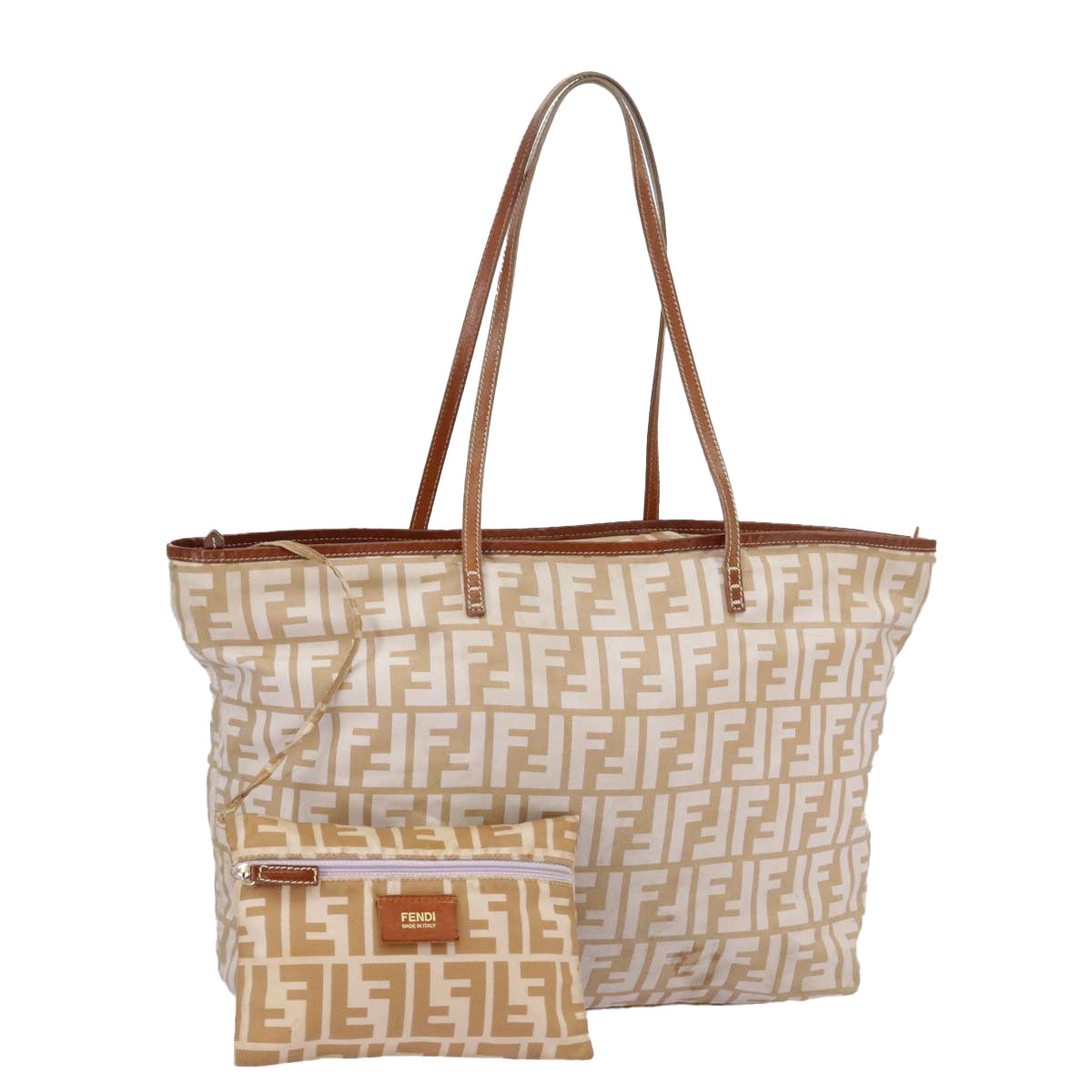 FENDI Zucca Canvas Tote Bag Beige 100708