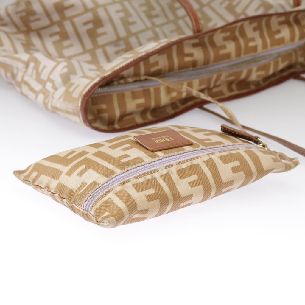 FENDI Zucca Canvas Tote Bag Beige 100708
