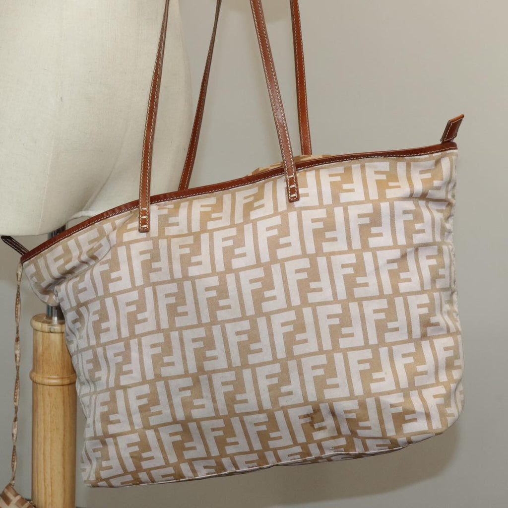FENDI Zucca Canvas Tote Bag Beige 100708