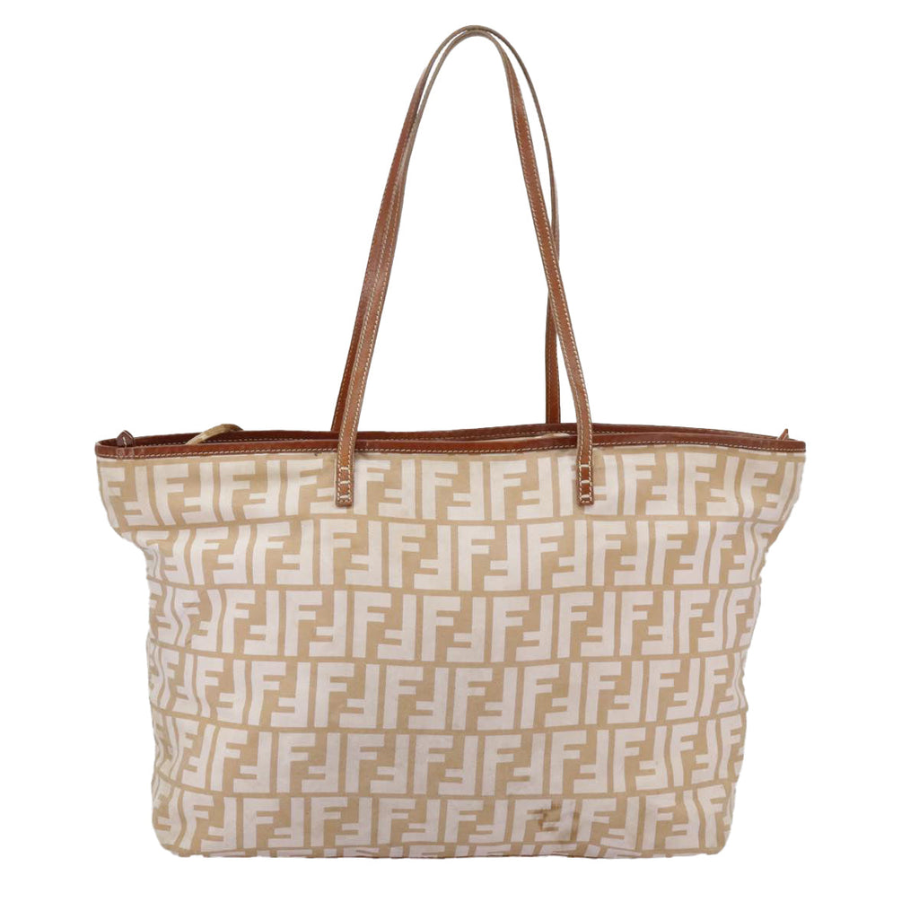 FENDI Zucca Canvas Tote Bag Beige 100708