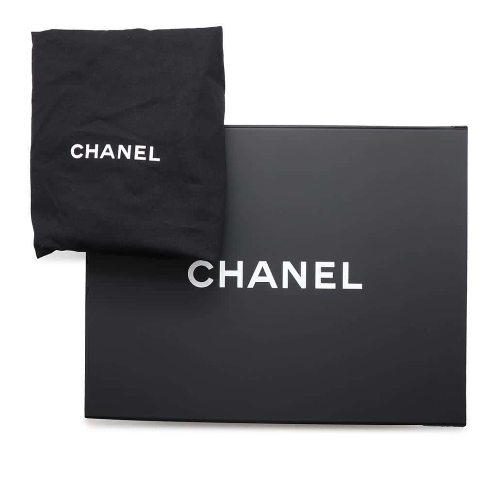 CHANEL Deauville Navy/BlackA66941 Straw Leather Size GM