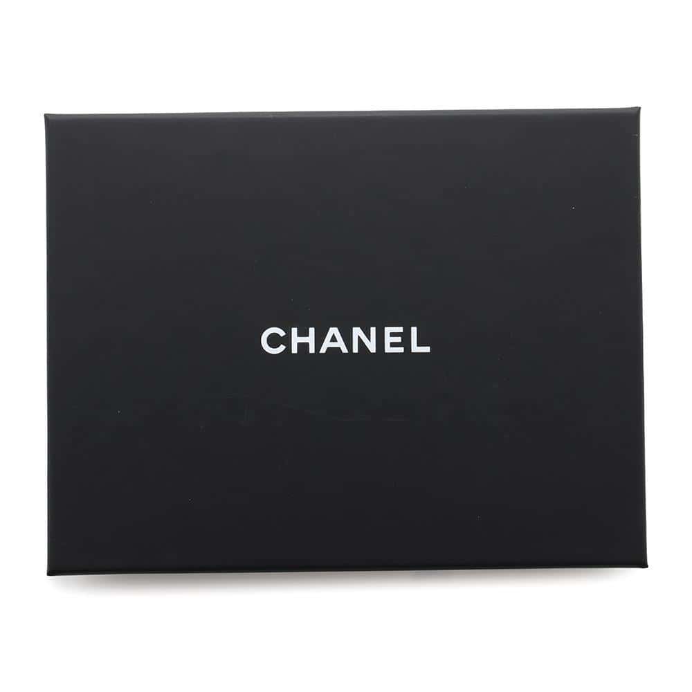 CHANEL CC Logo Ribbon Motif Scrunchie Beige/White/NavyAA9376 Silk100%