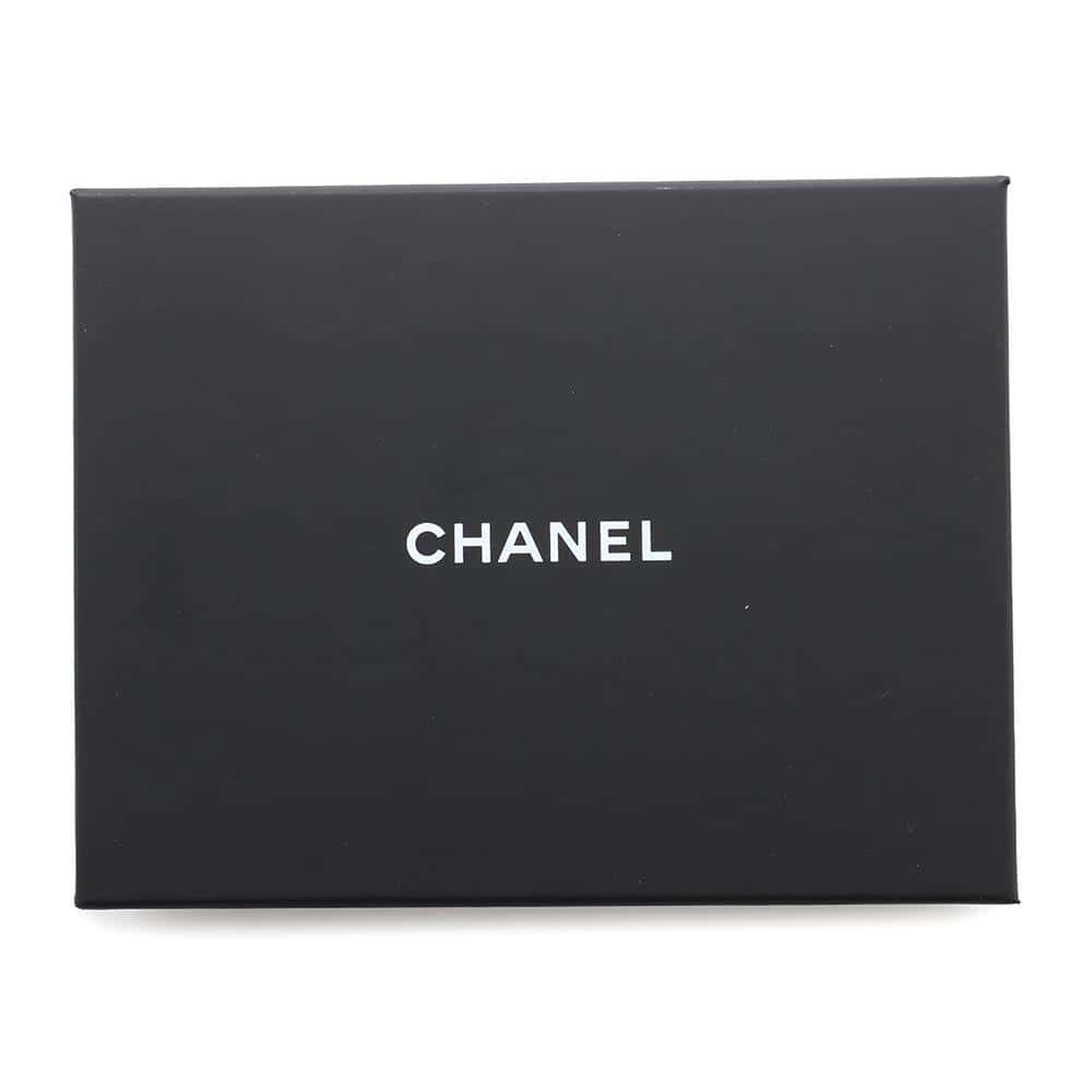 CHANEL CC Logo Ribbon Motif Polka Dot Scrunchie Navy/WhiteAA9828 Silk100%