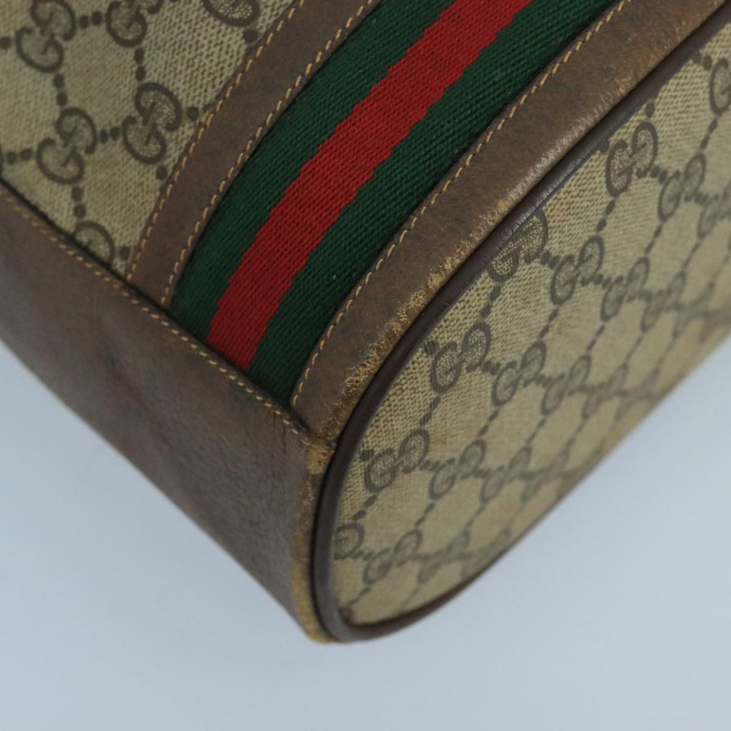 GUCCI GG Supreme Web Sherry Line Shoulder Bag PVC Beige 001 084 0850 100711