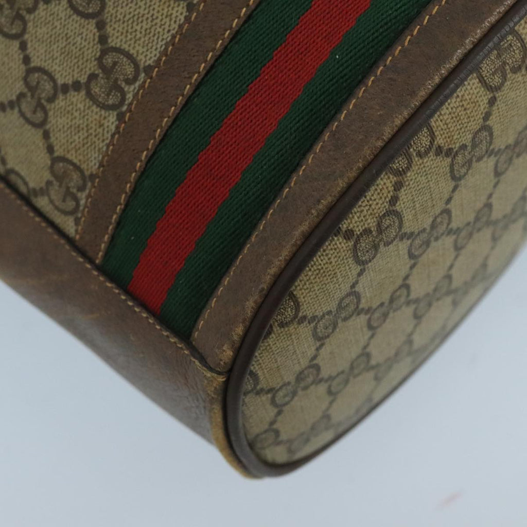 GUCCI GG Supreme Web Sherry Line Shoulder Bag PVC Beige 001 084 0850 100711