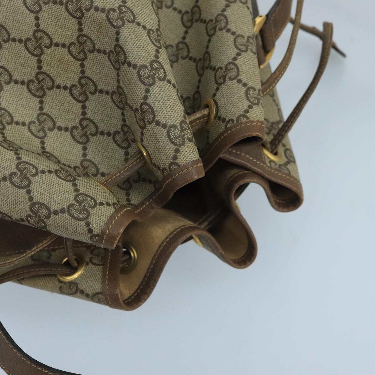 GUCCI GG Supreme Web Sherry Line Shoulder Bag PVC Beige 001 084 0850 100711