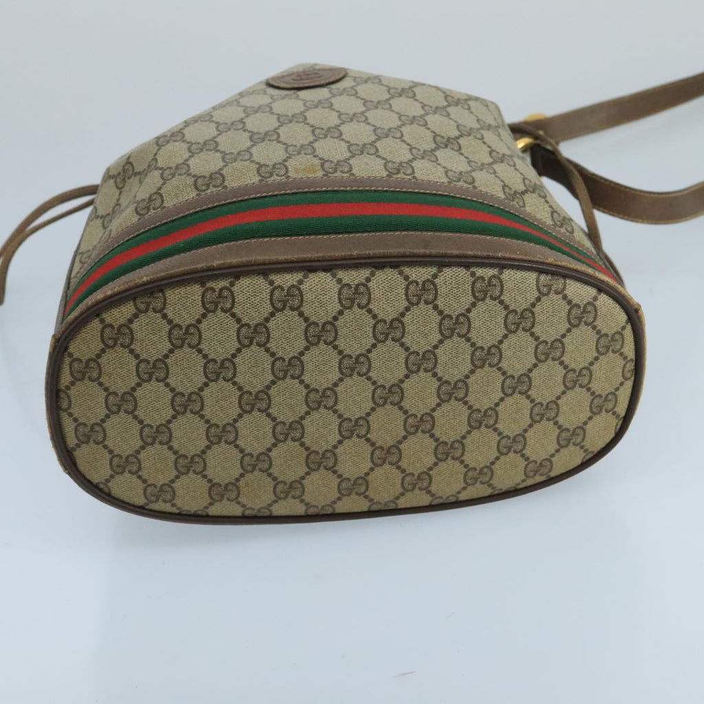 GUCCI GG Supreme Web Sherry Line Shoulder Bag PVC Beige 001 084 0850 100711