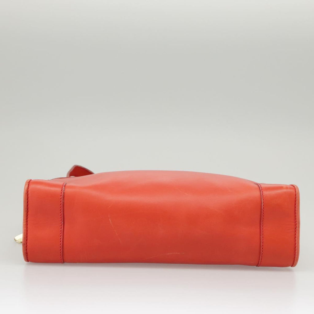 GUCCI Sherry Line Shoulder Bag Leather Orange Navy Red 100717