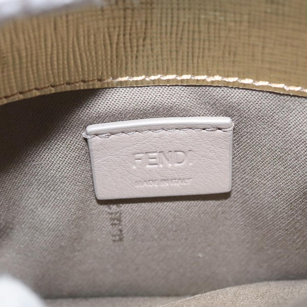 FENDI Shoulder Bag Leather Gold 100718