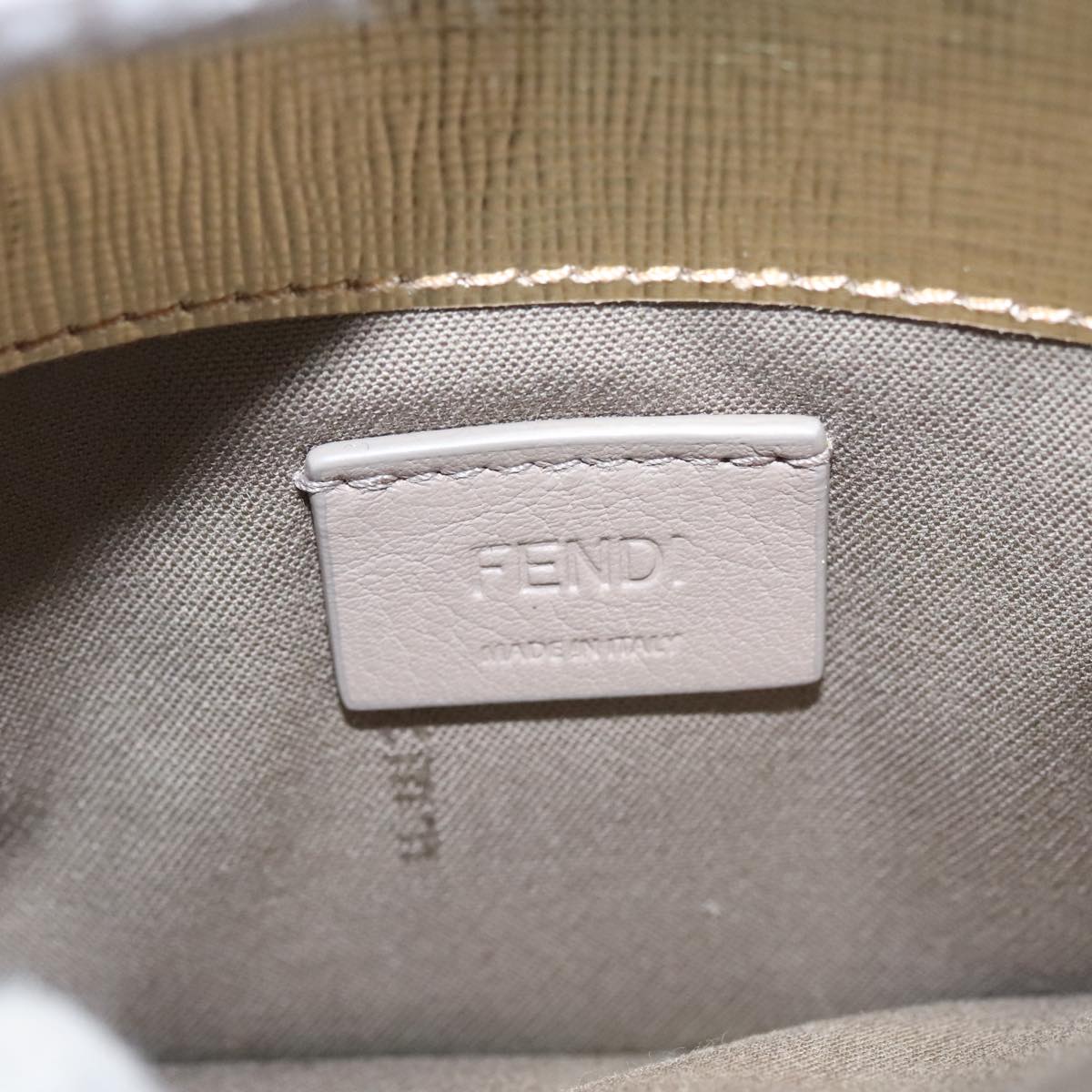 FENDI Shoulder Bag Leather Gold 100718