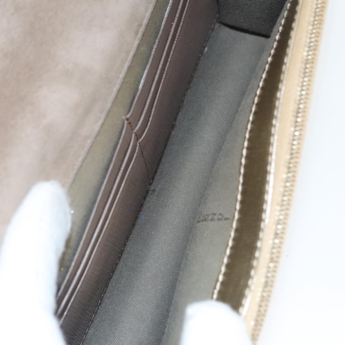 FENDI Shoulder Bag Leather Gold 100718