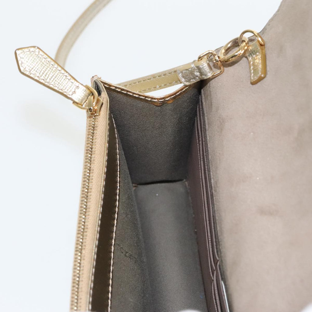FENDI Shoulder Bag Leather Gold 100718