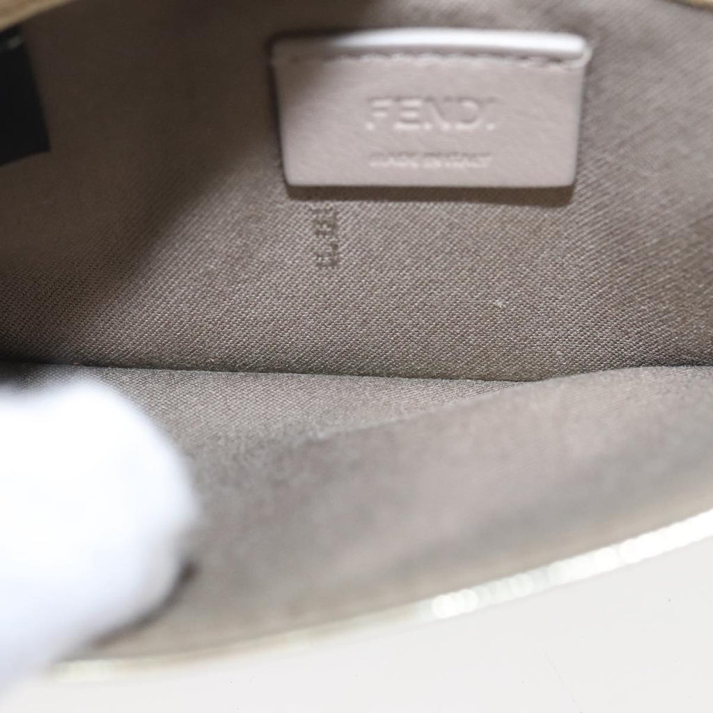 FENDI Shoulder Bag Leather Gold 100718