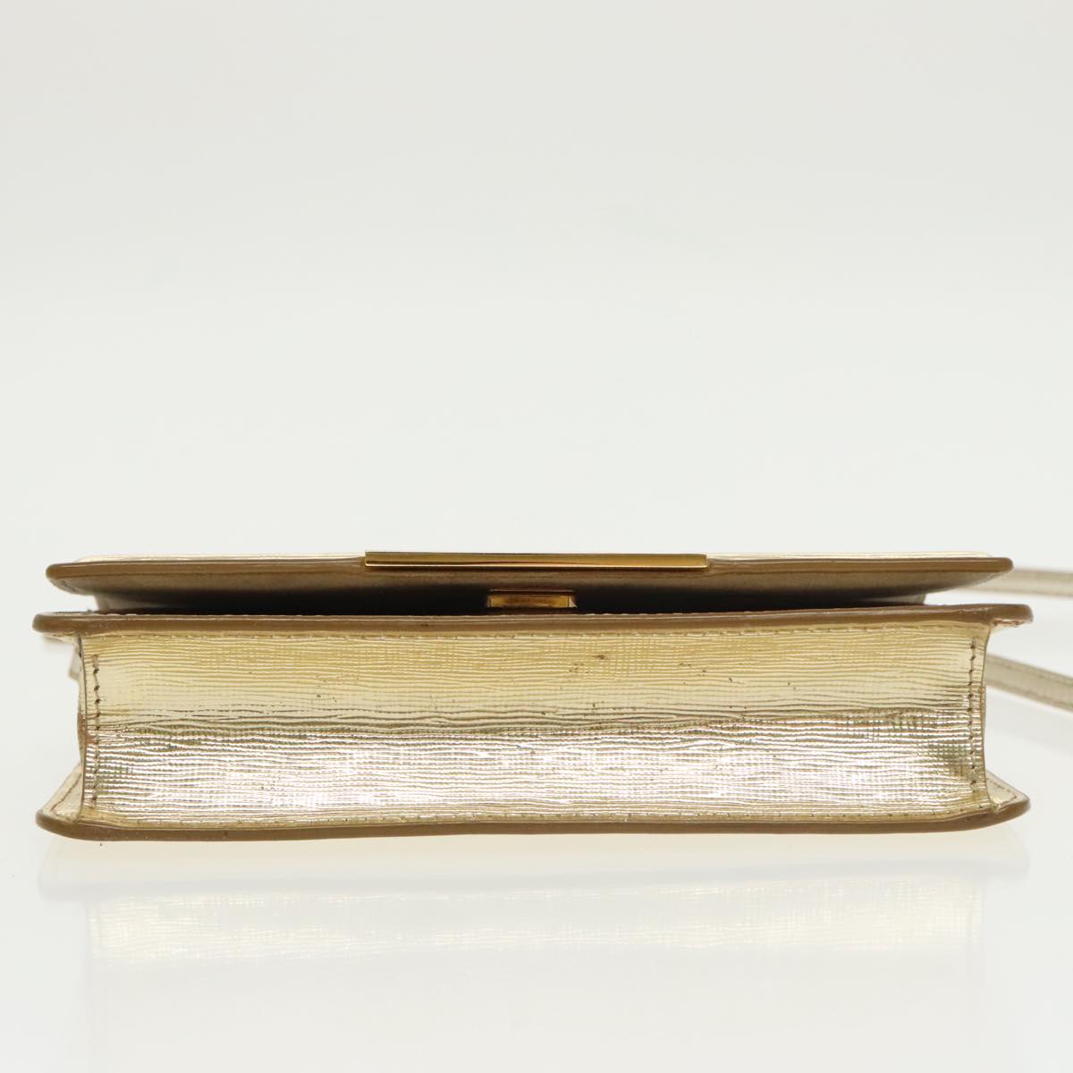 FENDI Shoulder Bag Leather Gold 100718