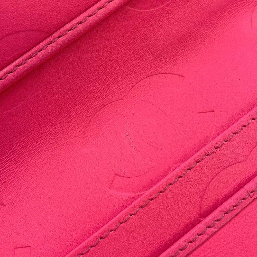 CHANEL Cambon Line Zip Around Long Wallet Black/PinkA50078 Calf Leather/Patent Leather