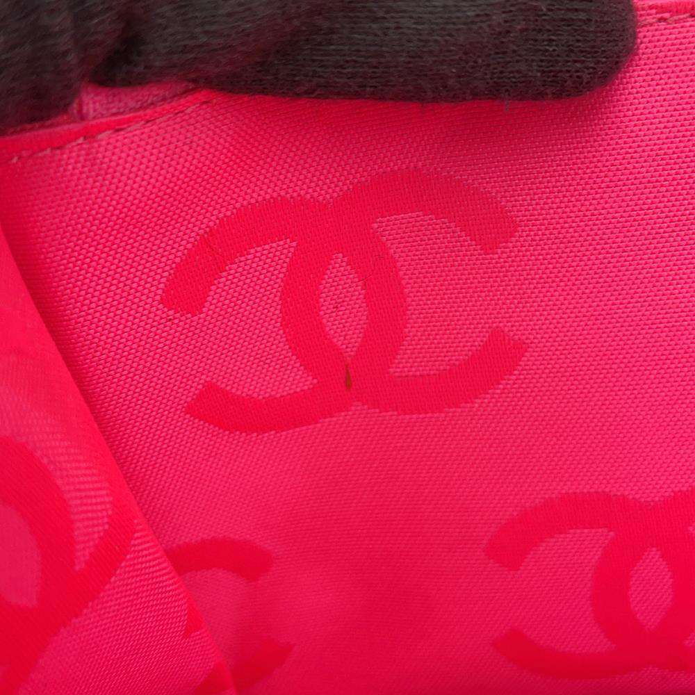 CHANEL Cambon Line Zip Around Long Wallet Black/PinkA50078 Calf Leather/Patent Leather