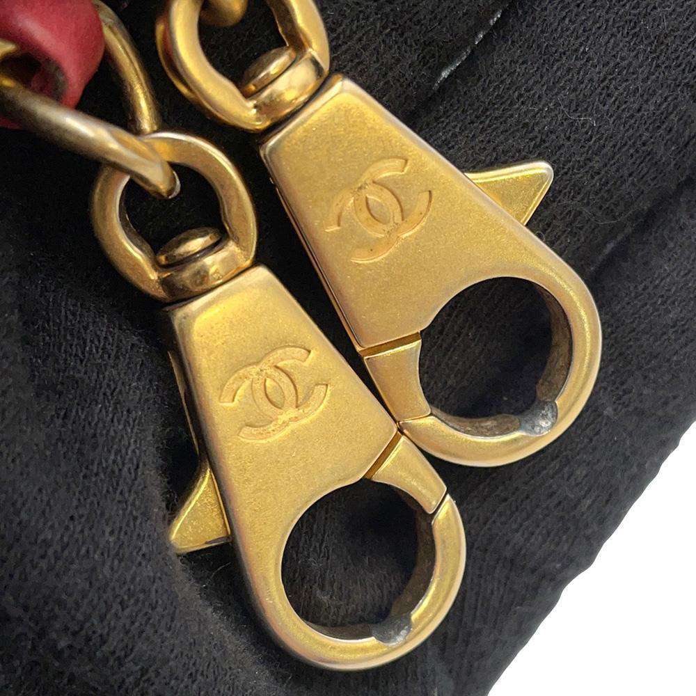 CHANEL Top Handle Chain 2wayBag RedA92991 Calf Leather
