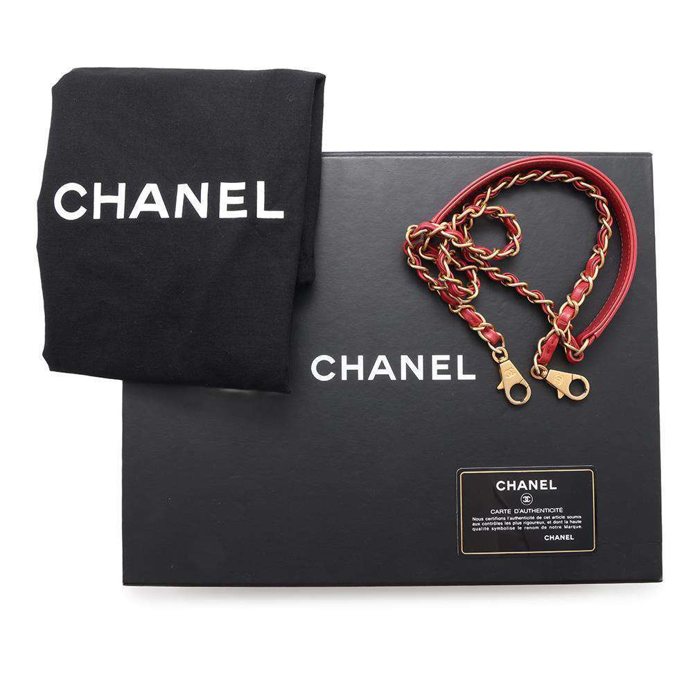CHANEL Top Handle Chain 2wayBag RedA92991 Calf Leather