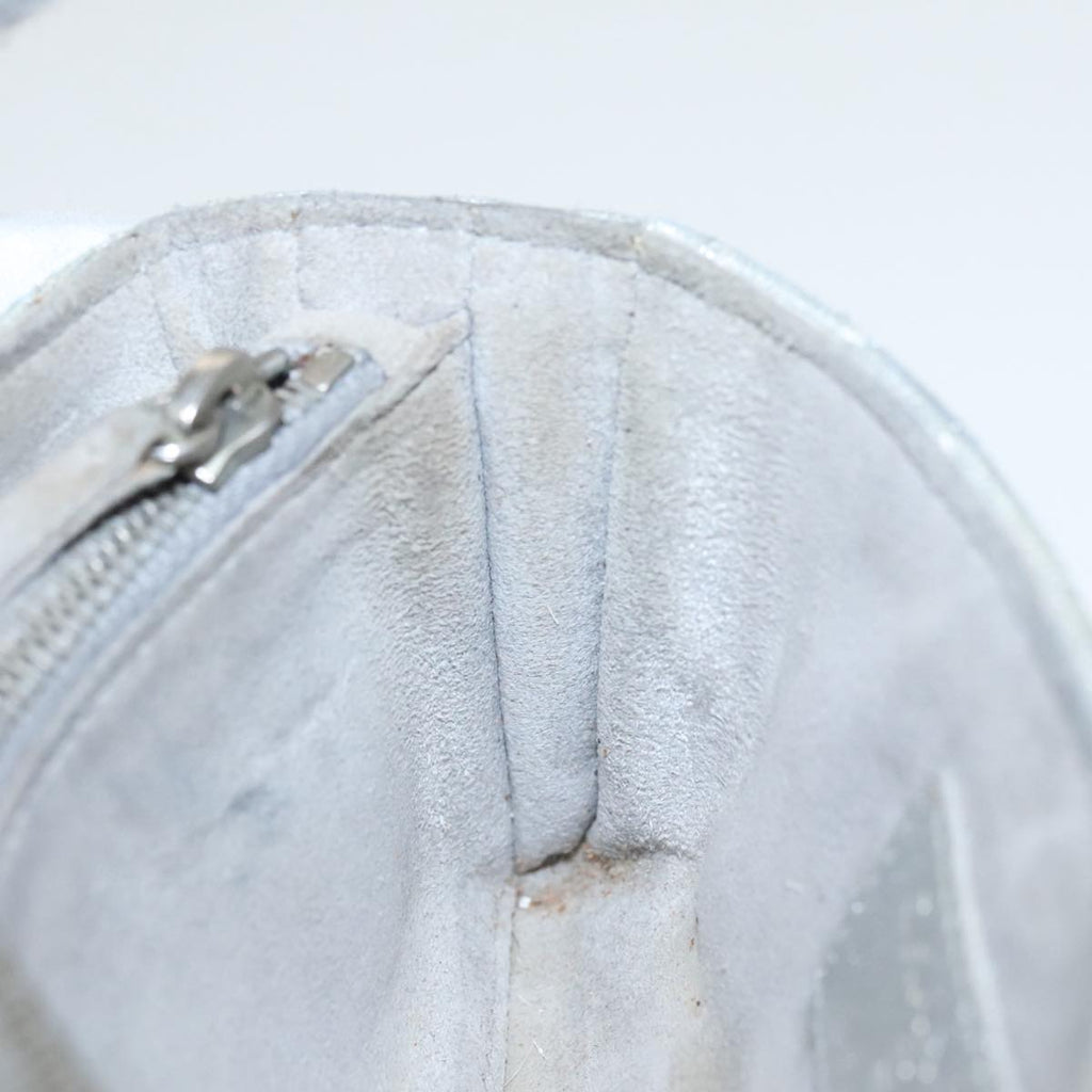 CHANEL Pouch Lamb Skin Silver CC 100726