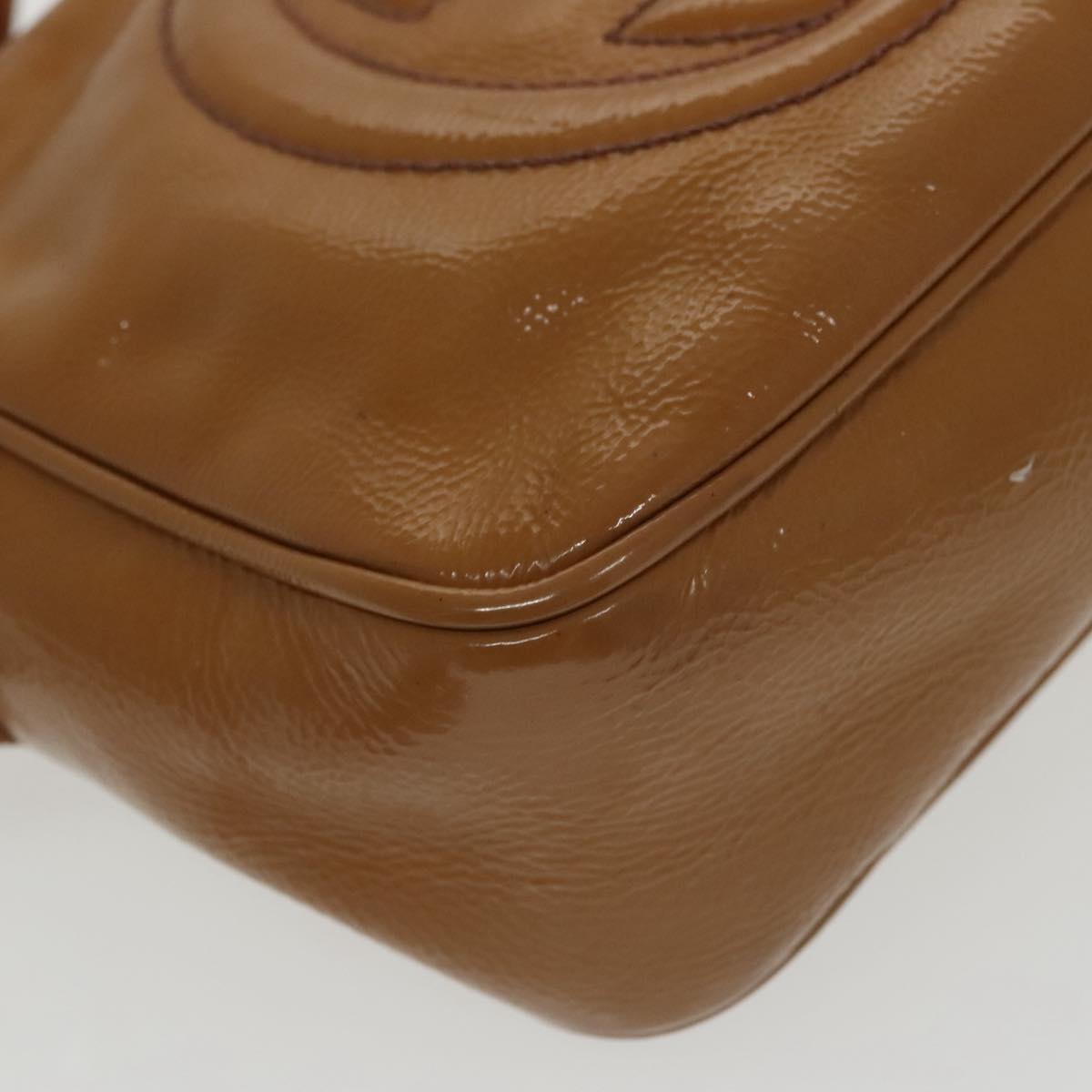GUCCI Shoulder Bag Patent leather Yellow Gold 308364 100733