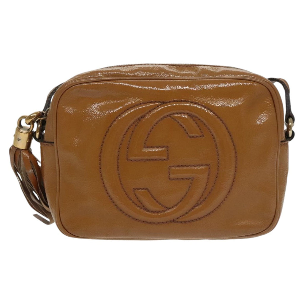 GUCCI Shoulder Bag Patent leather Yellow Gold 308364 100733