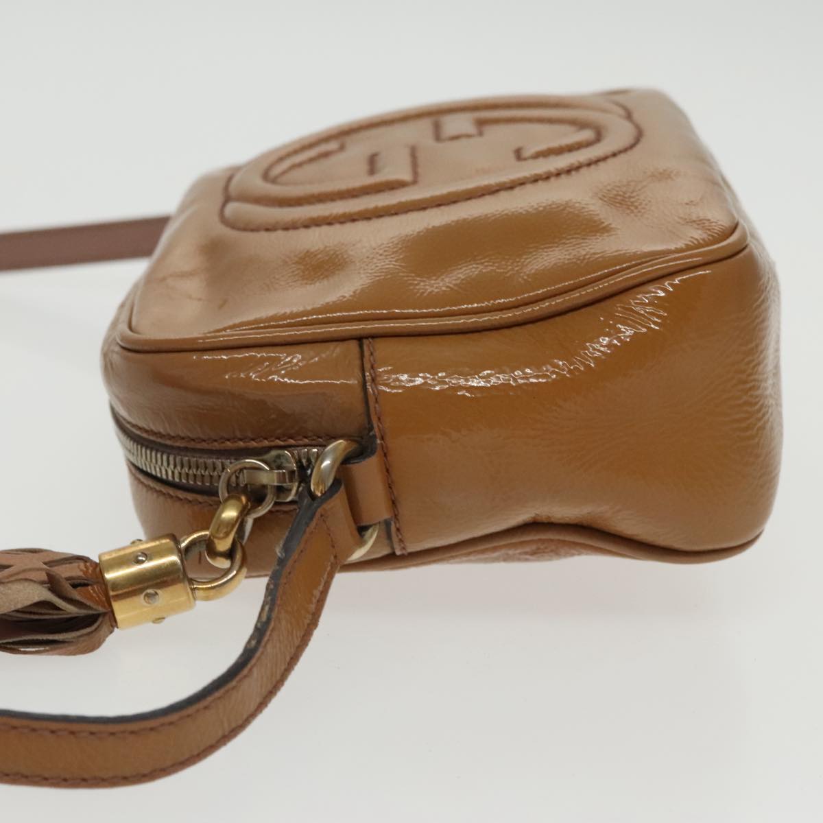 GUCCI Shoulder Bag Patent leather Yellow Gold 308364 100733