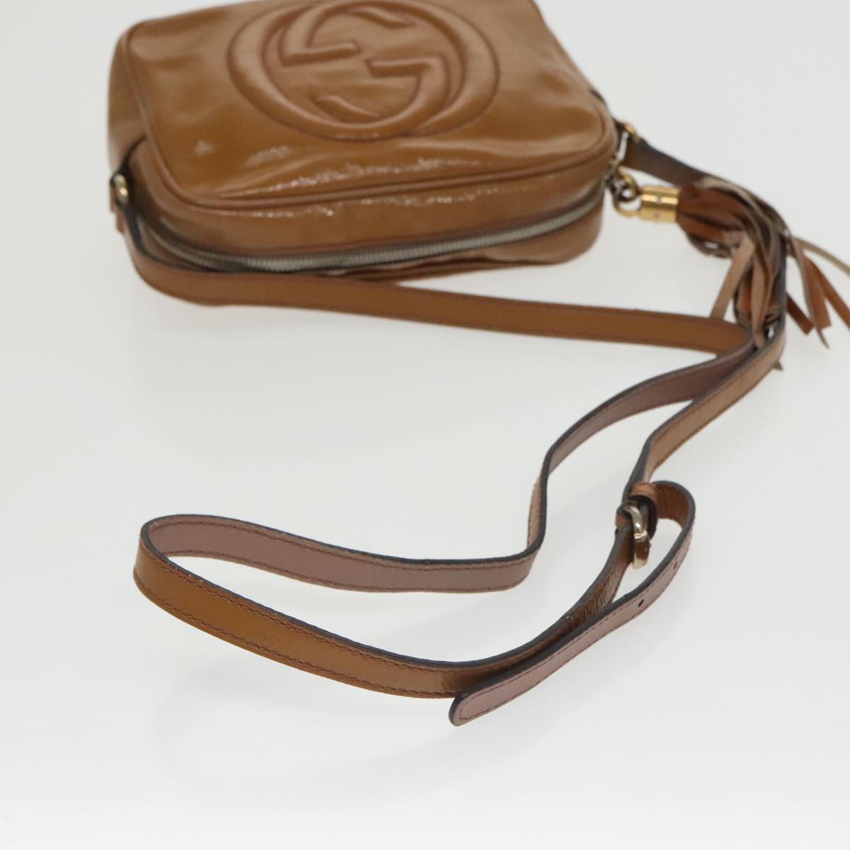 GUCCI Shoulder Bag Patent leather Yellow Gold 308364 100733